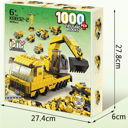 Blocos De Montar Caminhão 1000 Pc 6 Em 1 Bloxi