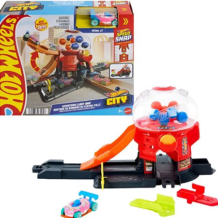 Hot Wheels City Pista Lojas De Doces Na Cidade Jbm62 Mattel