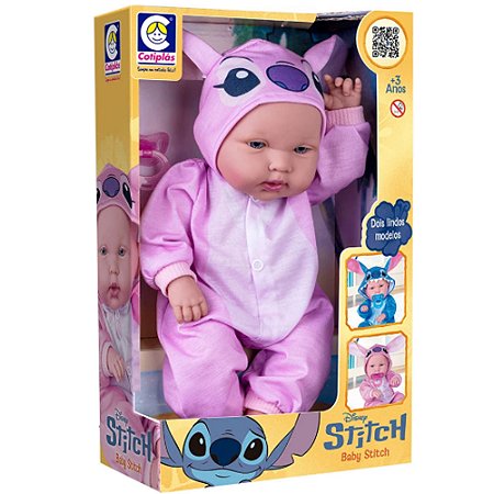 Boneca Baby Stitch Menina Disney Cotiplás