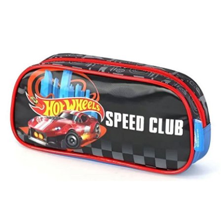 Estojo Escolar Simples Infantil Hot Wheels Speed Luxcel
