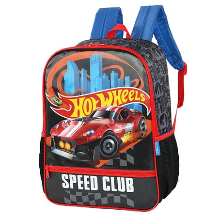 Mochila De Costas Hotwheels Speed Club Preta Luxcel