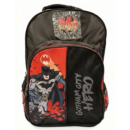 Mochila De Costas Batman Gotham Hero Preta e Vermelha Luxcel