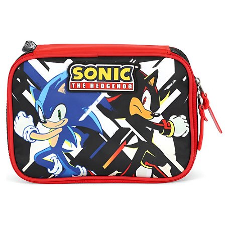 Estojo Escolar Box Sonic X Shadow 100 Canetas Luxcel Preto