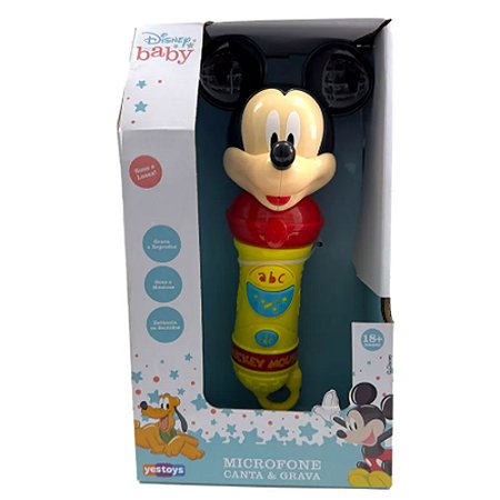 Disney Baby Microfone Canta E Grava Mickey Yestoys
