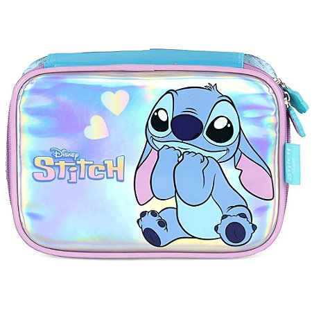 Estojo Escolar Box Stitch Azul Disney Luxcel