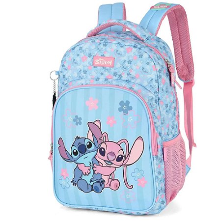 Mochila Sem Rodinha Stitch E Angel Bolsos Rosa Disney Luxcel