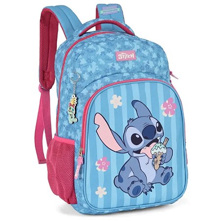Mochila Sem Rodinha Stitch Bolsos Pink Disney Luxcel