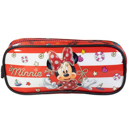 Estojo Simples Escolar Minnie X Vermelho Xeryus 14835