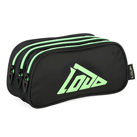 Estojo Escolar Triplo Gamer Loud Verde Luxcel