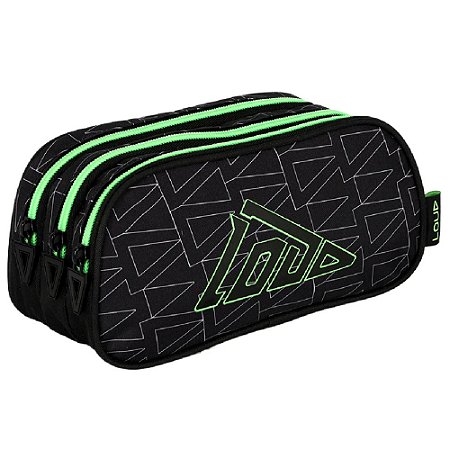 Estojo Escolar Triplo Gamer Loud Preto Luxcel