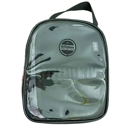 Estojo Escolar De Discos Versatil OBI Transparente E Preto