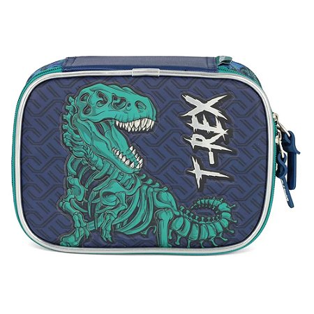 Estojo Box Dinossauro Rex Verde E Azul Up4you