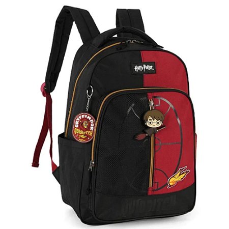 Mochila Costas Harry Potter Quadribol Preto E Vinho Luxcel