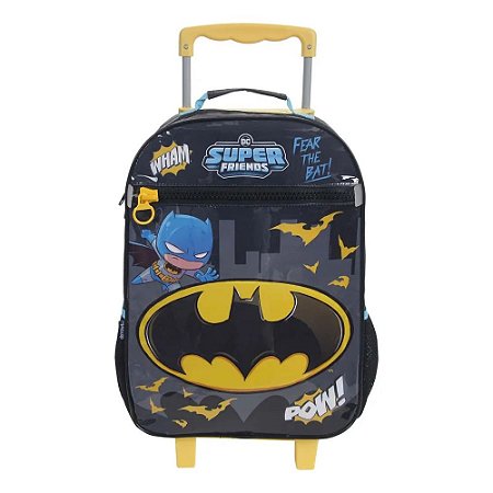 Mochila De Rodinha Escolar Dermiwil Batman Baby Preta