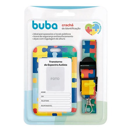 Crachá Autismo Cordão Autista Porta Crachá Pulseira Buba