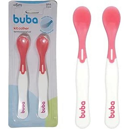 KIT COLHERES TERMOSSENSIVEL ROSA 2 UNIDADES BUBA