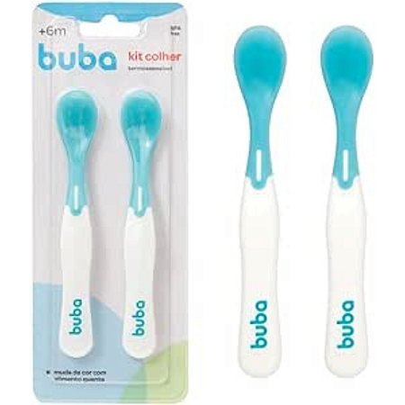 KIT COLHERES TERMOSSENSIVEL AZUL 2 UNIDADES BUBA