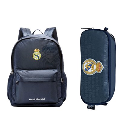 Kit Escolar Mochila Esportiva e Estojo Real Madrid