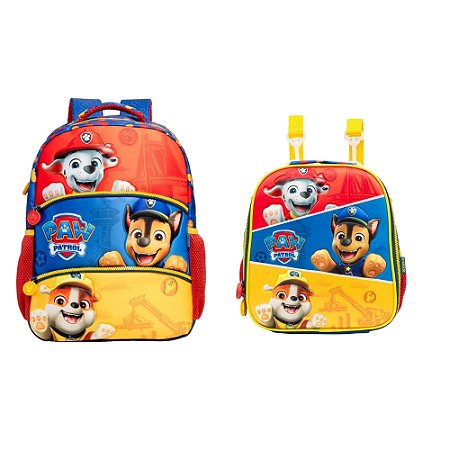 Kit Escolar Infantil Mochila E Lancheira Patrulha Canina