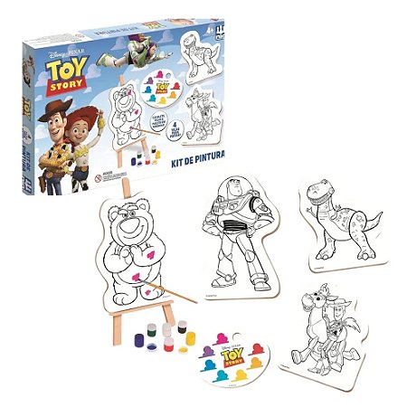 Kit Artístico Toy Story Infantil Com Tintas E Cavalete Nig