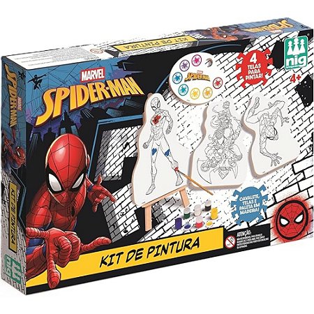 Nig Brinquedos Kit de Pintura Infantil com Cavalete Marvel Spider Man