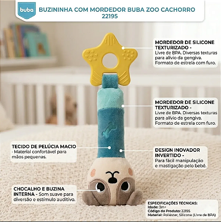 Mordedor Buzininha Buba Zoo Cachorro Para Bebês