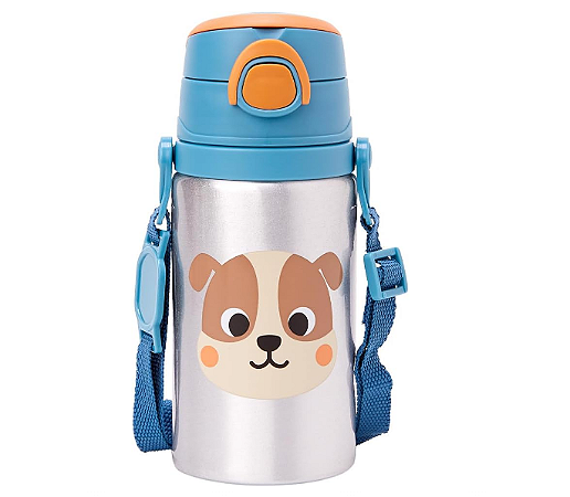 Garrafa De Aluminio Com Canudo Buba Cachorro