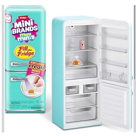 Mini Geladeira Mini Brands Mini Minis com Luz LED Funcional