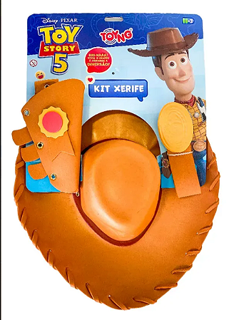 Kit Xerife Woody Chapéu Cinto Coldre Infantil