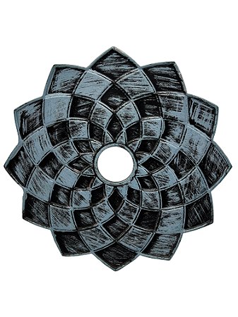 Prato Narguile Grande EBS Marfim/Preto