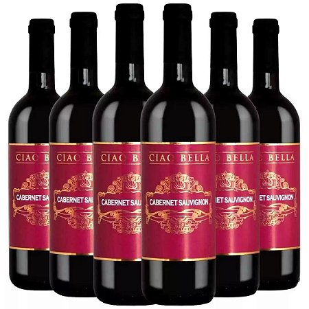 Caixa com 6 Vinhos Italiano Ciao Bella Cabernet Sauvignon