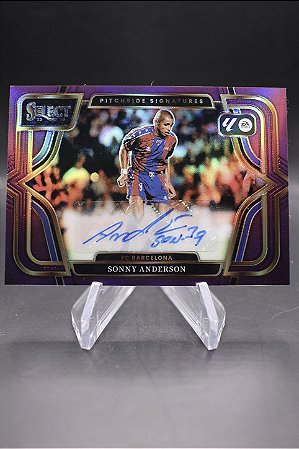 Sonny Anderson- 2025-26 Panini Select La Liga Pitchside Auto Purple /49 Barcelona