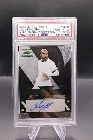 Lucas Moura - 2022 Leaf Ultimate X Signatures /6 PSA 10 AUTO 10