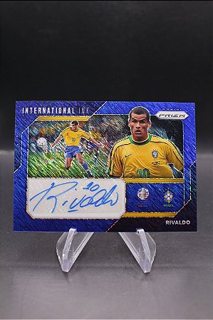 Rivaldo - 2024 Prizm Conmebol Copa America International Ink Auto Blue Shimmer Brasil