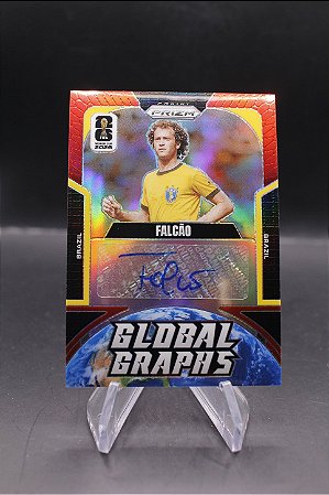 Falcao - 2026 Panini Prizm FIFA World Cup Global Graphs Auto Red /49 Brasil