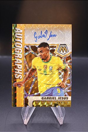 Gabriel Jesus - 2021-22 Mosaic World Cup Orange Auto /50 Brasil