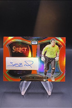 Julio Cesar - 2024-25 Panini Select FIFA Pitchside Signatures Red Auto Brasil