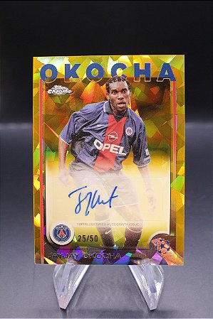 Jay-Jay Okocha - 2024-25 Topps Chrome Sapphire UEFA Auto Gold /50 PSG