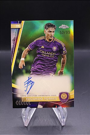 Facundo Torres - 2024 Topps Chrome Green Refractor /99 Auto Palmeiras