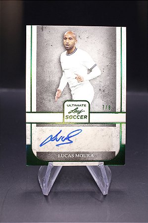 Lucas Moura - 2022 Leaf Ultimate Soccer Base Auto /8 Green São Paulo