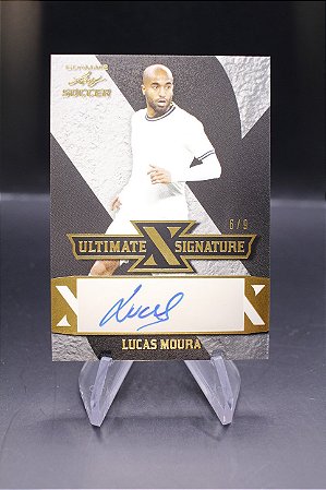Lucas Moura - 2022 Leaf Ultimate Signature Auto Gold /9 São Paulo