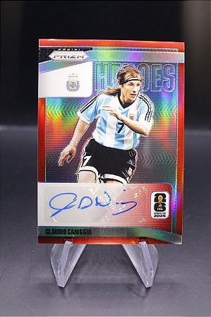 Claudio Caniggia - 2026 Panini Prizm World Cup National Heroes Red Auto /49