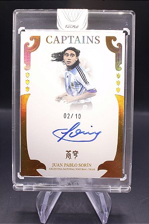 Juan Pablo Sorin - 2022 Fansmall Argentina Soccer Gold /10 Auto on Card