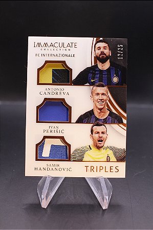 Candreva|Perisic|Handanovic - 2017 Panini Immaculate Triples Memorabilia /25 Inter