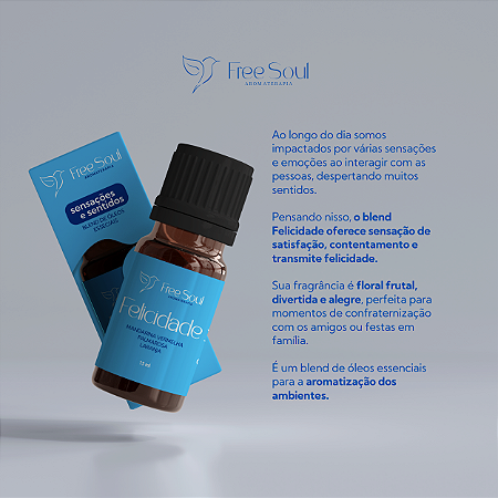 Blend de Óleos Essenciais em gotas 15ml FELICIDADE