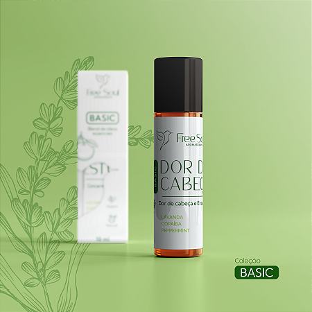 Blend de Óleos Essenciais Roll on 10ml DOR DE CABEÇA