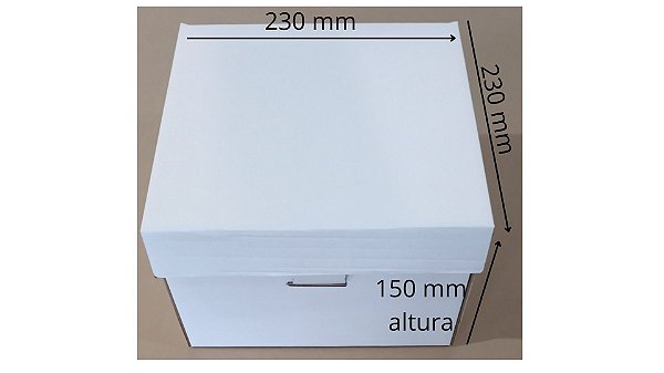 CAIXA PARA BOLO - 23X23X15 - BRANCO -  FARDO C/ 5 UND.