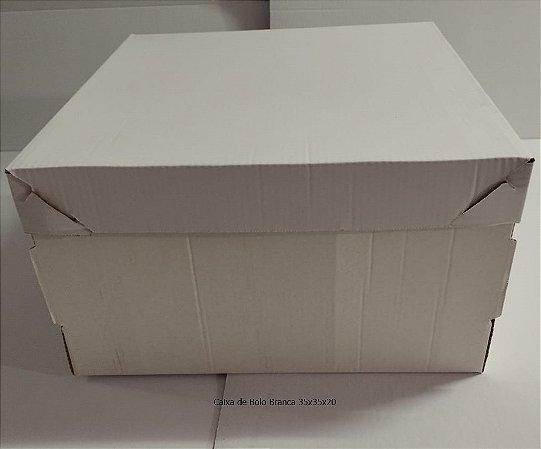 CAIXA PARA BOLO - 35X35X20 - BRANCO -  FARDO C/ 5 UND.