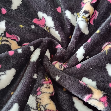 Fleece Microsoft Estampa Infantil - Unicórnio