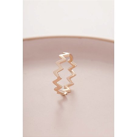 Anel Banho em Ouro 18K Zig Zag Liso 16